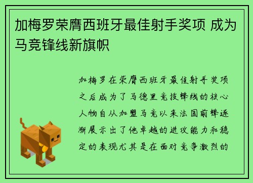 加梅罗荣膺西班牙最佳射手奖项 成为马竞锋线新旗帜